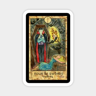 Four Of Swords. Major Arcana Tarot Card. Magnet