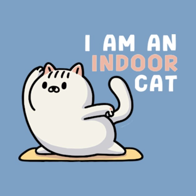 Indoor Person & Anti Social Gift! Funny Cute Indoor Cat by poppoplover