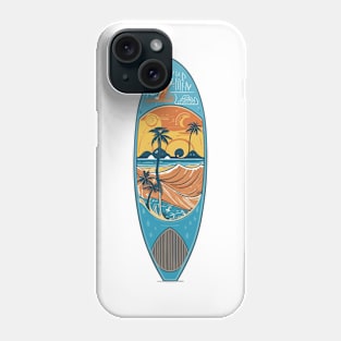 surfboard art, surfing surfer vibes, v4 Phone Case