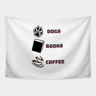 Dogs Books And Coffee Dog Reader Coffee Quote New Tapestry