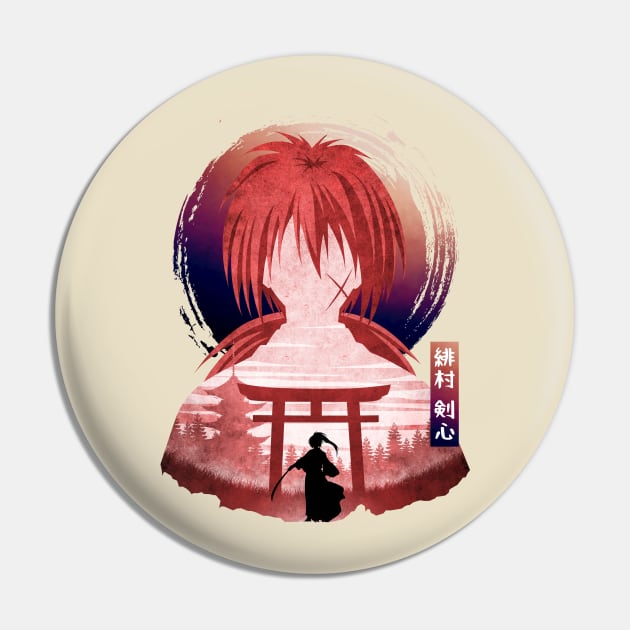 Minimalist Silhouette Kenshin Pin by saufahaqqi