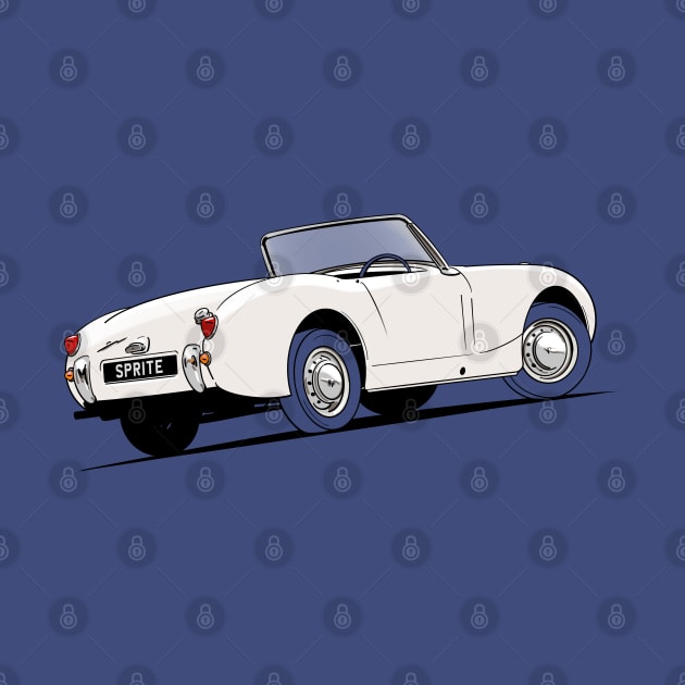 Austin Healey 'Frog Eye' Sprite in White by Webazoot