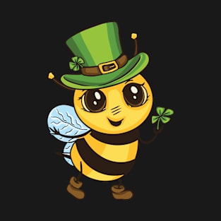 St Patrick's Day Bumble Bee with Irish Green Hat T-Shirt