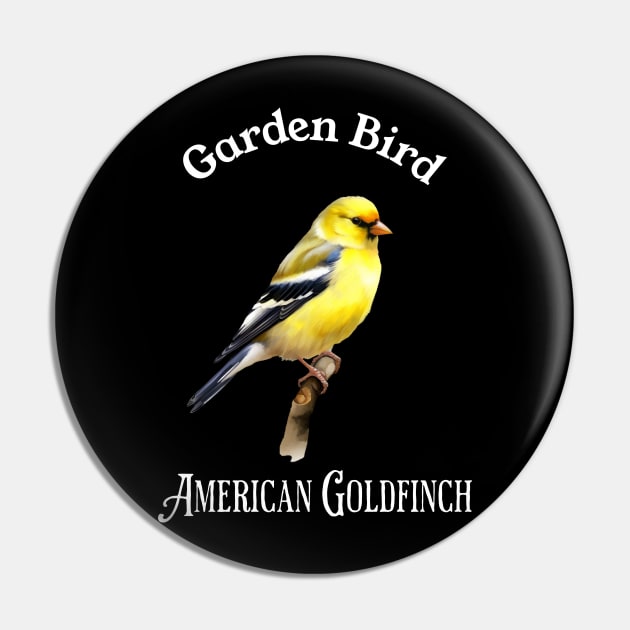 Garden Bird American Goldfinch Pin by DavidBriotArt