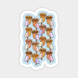 Colorful and Cute Illustrated Owl Pattern Magnet