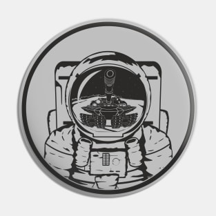 The astronaut met the tank Pin