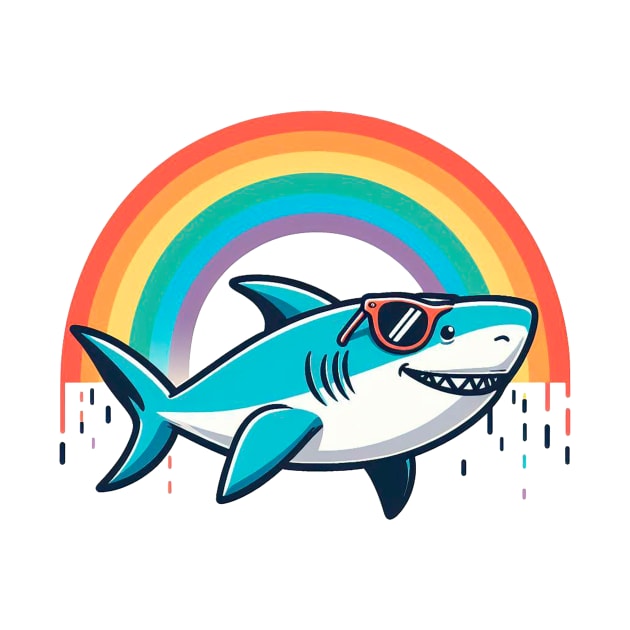 Shark on the Rainbow by Lovely Animals