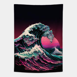 Retro wave Japanese Tapestry