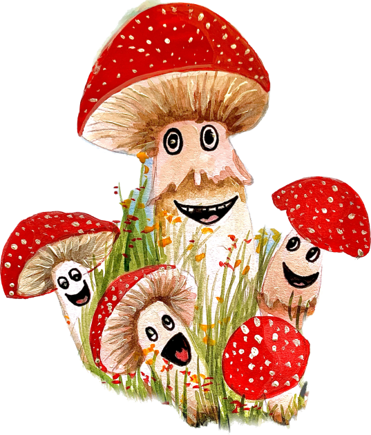 Mushroom family Kids T-Shirt by The artist of light in the darkness 