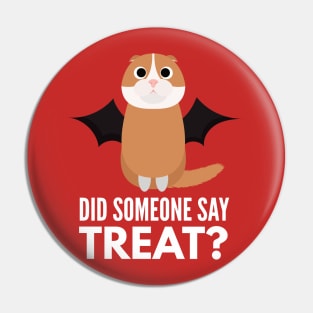 Scottish Fold Halloween Trick or Treat Pin