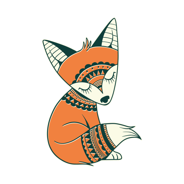 Cute fox tribal animal awesome design by Midoart