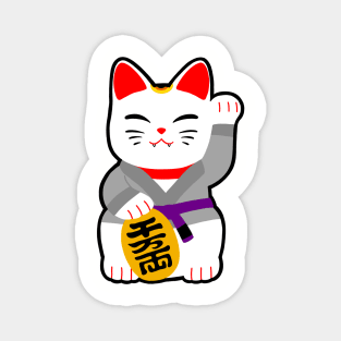 Jiu jitsu maneki neko bjj purple belt Magnet