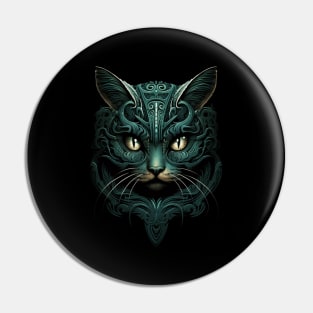 Extraterrestrial Black Cat - Giger Style Pin