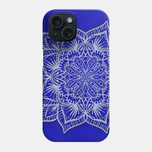 Paper cut blue mandala Phone Case