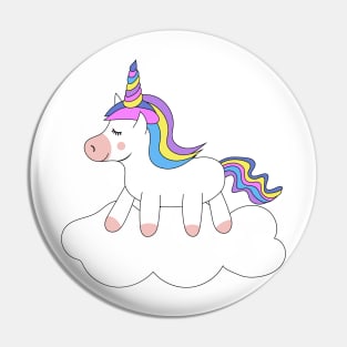 Cute Kawaii Unicorn on sky Pin