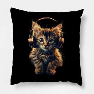 Cat DJ Drop Pillow