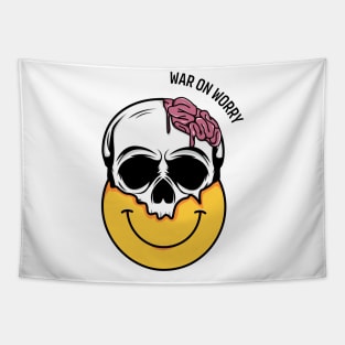 War On Worry Skull Tapestry