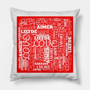 International love, translated in several languages, word cloud Pillow