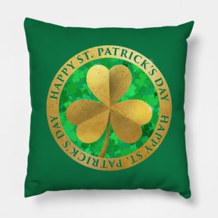 St. Patrick's Gold Clover Pillow