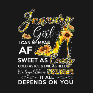 January Girl Birthday Sunflower Gift T-Shirt