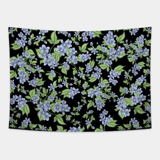 Blue Flower Pattern Tapestry