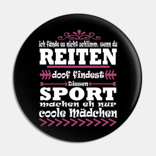 Reiten Pferde Trab Galopp Geschenk Mädchen Spruch Pin