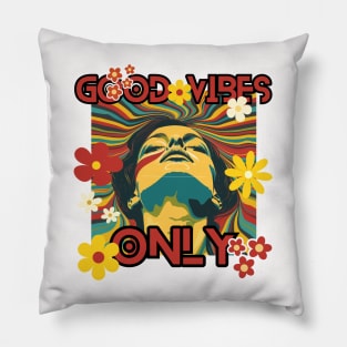 Retro Good Vibes Only Pillow