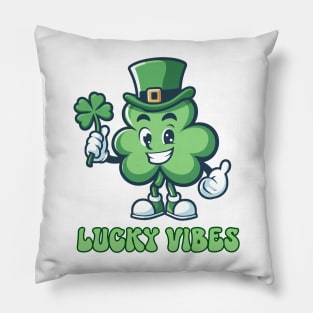 Lucky Vibes - Retro St Patrick's Day - Feeling Lucky Shirt - Shamrock St Patrick Day Pillow