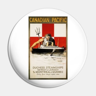 DUCHESS STEAMSHIPS to Montreal & Quebec Vintage Ship Poster Pin