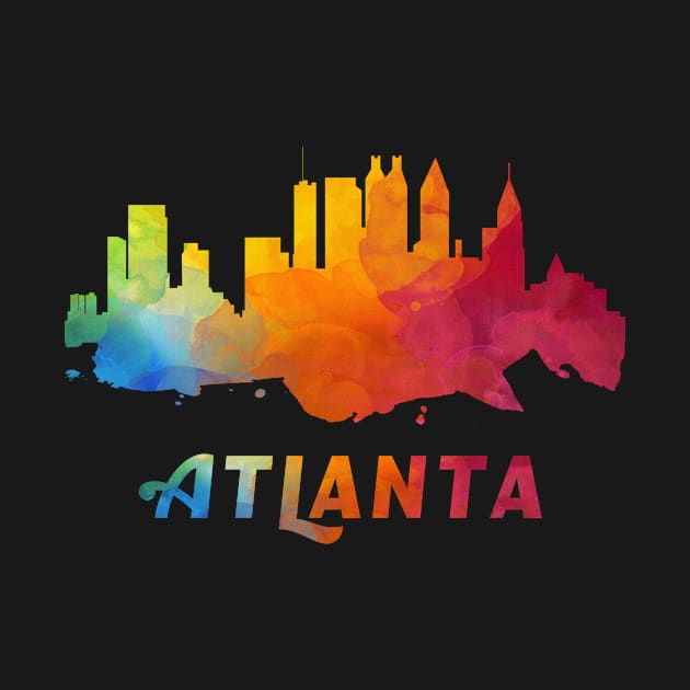 Atlanta Skyline Watercolor Style by ThirdEyeAerial