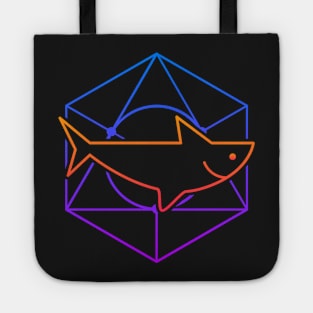 Psychedelic Trippy Minimal Shark Tote