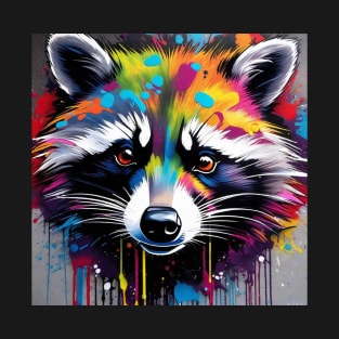 Colorful Racoon Design T-Shirt