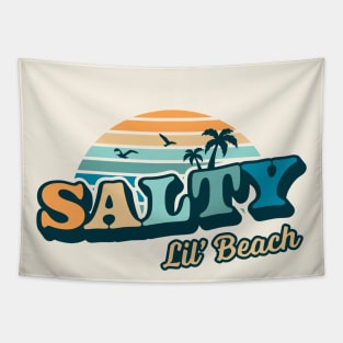 Salty Lil Beach Funny - Summer Vacation Retro Vintage Tapestry