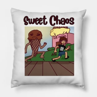 Sweet Chaos-Crazy cone art for Ice Cream Lovers Pillow