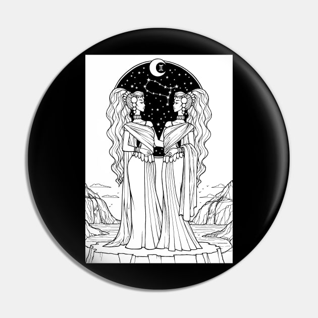 Indian Gemini In Black Design Pin by OlgaMaletina