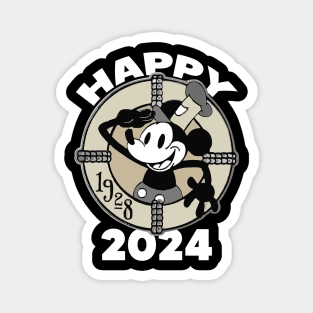 Steamboat Willie. Happy 2024 Magnet