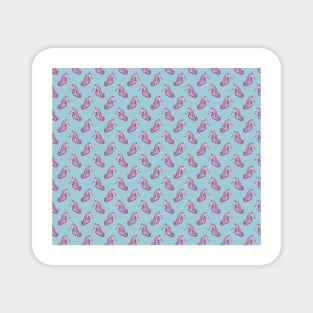 Pink Watercolor Seahorse Pattern Magnet