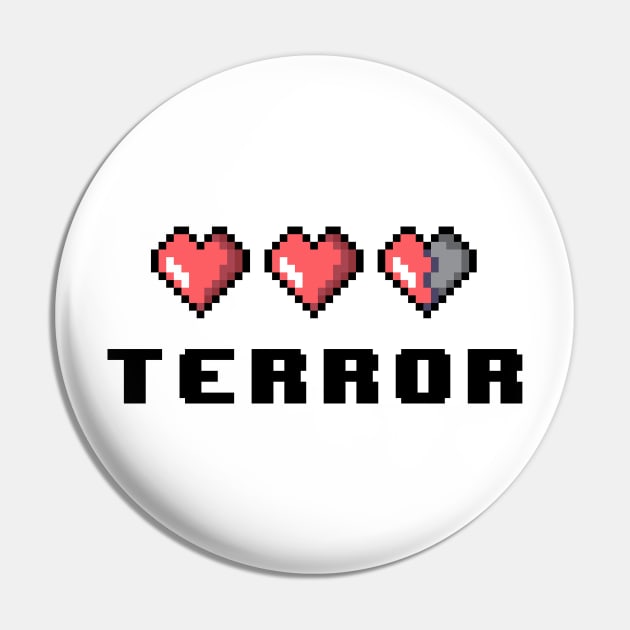 Pixel Terror Damaged Heart Pin by chortlzdesigns