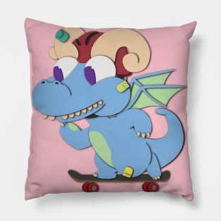 Skateboard Dragon Pillow