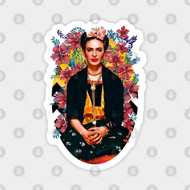 Frida Tropical Magnet by jurumple