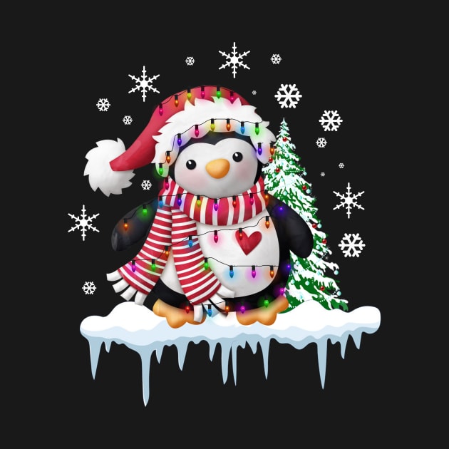 Funny Cute Merry Christmas Penguin TShirt Costume Holiday by mazurprop