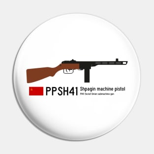 PPSH41 Shpagin machine pistol Historical 1941 Soviet Union machine gun USSR black. Pin