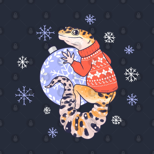 Leopard Gecko in a sweater by starrypaige