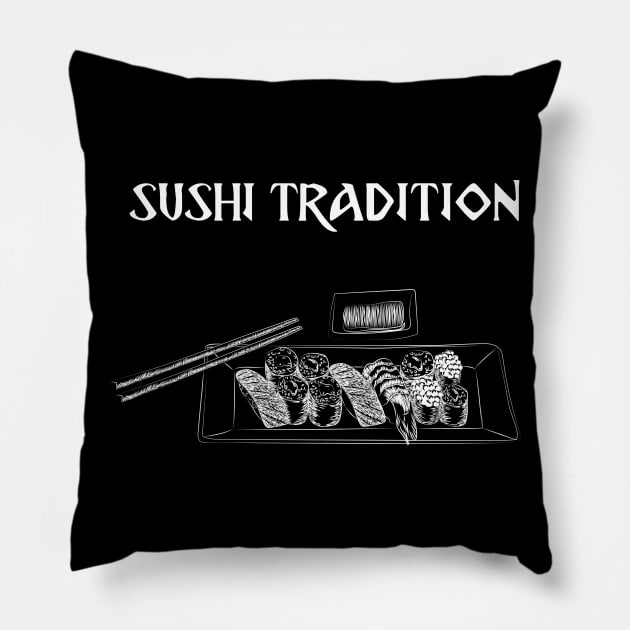 sushi tradition Pillow by Fredonfire