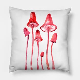 watercolor mushrooms Pillow