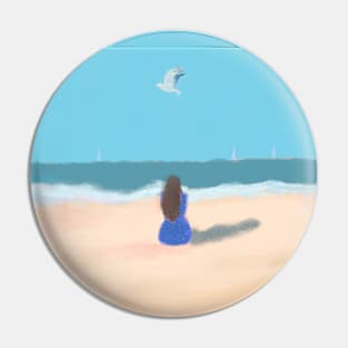 Girl with Beach Pin