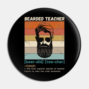 Bearded Teacher Definition Funny Beard Teacher Pin