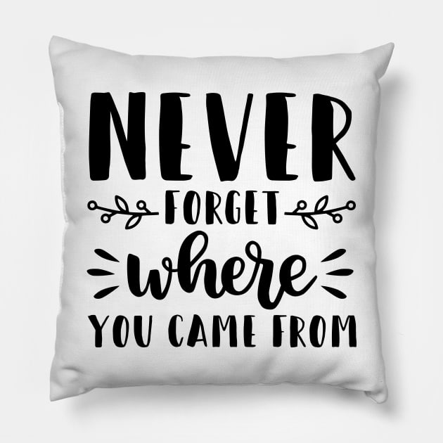 Never forget where you came from Pillow by GoshaDron