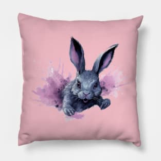 Boundless Joy: The Pastel Pink Burst of the Jumping Rabbit Pillow