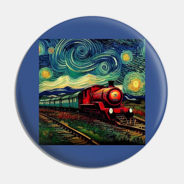 Starry Night Wizarding Express Train Pin by Grassroots Green
